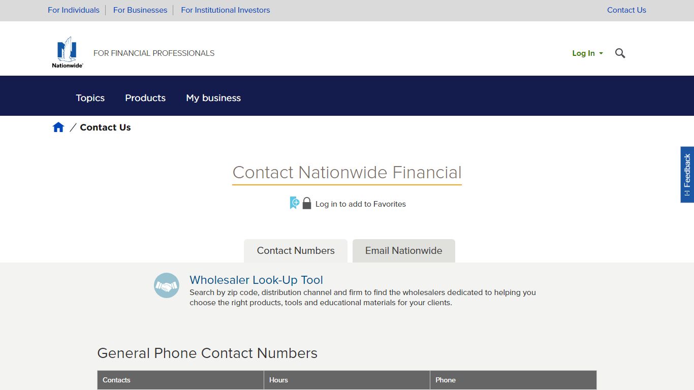 Contact Nationwide Financial - For Financial Professionals